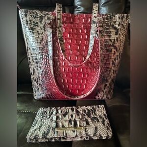 Brahmin Ellen Ruby Prowl Ombré Shoulder Handbag and wallet